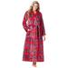 Plus Size Women's Microfleece Wrap Robe by Dreams & Co. in Classic Red Plaid (Size 14/16)