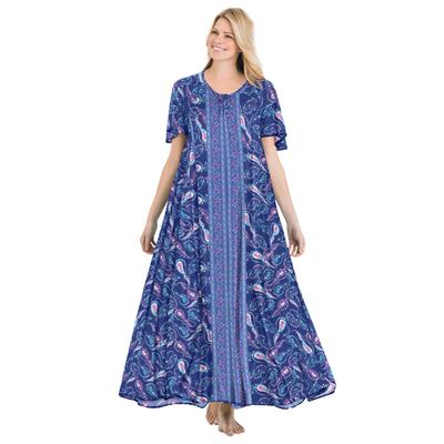 Plus Size Women's Sweeping Printed Lounger by Only Necessities in Ultra Blue Petal Paisley (Size 22/24)