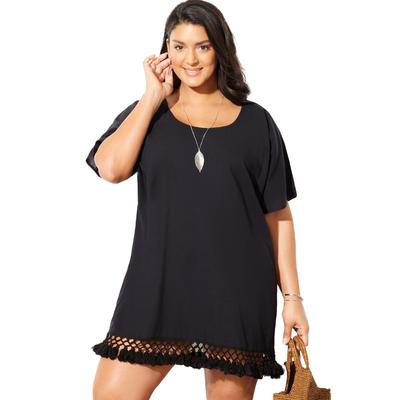 Plus Size Women's Courtney Tassel Tunic by Swimsuits For All in Black (Size 22/24)