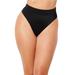 Plus Size Women's High Waist Cheeky Bikini Brief by Swimsuits For All in Black (Size 4)