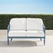 Avery Loveseat with Cushions in Moonlight Blue Finish - Alejandra Floral Aruba - Frontgate