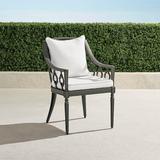 Avery Dining Arm Chair with Cushions in Slate Finish - Resort Stripe Leaf - Frontgate