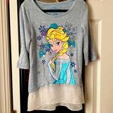 Disney Shirts & Tops | Elsa Disney Shirt | Color: Blue/White | Size: Girls Medium 7/8