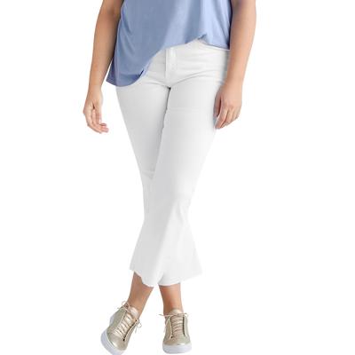 Plus Size Women's Crop Bootcut Jeans by ellos in White (Size 34)