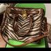 Michael Kors Bags | Michael Kors, Brown Zebra Fabric Print Satchel Handbag | Color: Brown/Cream | Size: Os