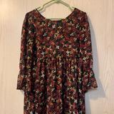 Free People Dresses | Freepeople Sheer Babydoll Small Bell Sleeve Dress | Color: Black/Red | Size: S