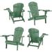 Rosecliff Heights Colyn Solid Wood Adirondack Chair Wood in Green | 26 H x 33 W x 32 D in | Wayfair E00A2A80F1B54033A0C9ADE1A04AEEA5