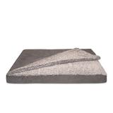 FurHaven Berber & Suede Blanket Top Cooling Gel Top Dog Bed Pillow Metal in Gray | 4 H x 40 W x 32 D in | Wayfair 80505087