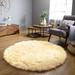 Yellow 48 x 48 x 2.5 in Area Rug - Everly Quinn Area Rug, Soft Sheepskin Area Rug, Handmade Soft Fluffy Rugs, 2' X 3' Indoor Plush Rugs, Bedroom Area Rug | Wayfair