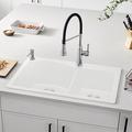 Blanco Diamond SILGRANIT 33" L x 22" W Double Bowl Drop-in/Undermount Kitchen Sink Granite in Black/Gray/White | 9.5 H x 22 D in | Wayfair 440216
