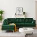 Green Sectional - Rosdorf Park 104" Mid Century Modern Sofa & Chaise Upholstery/Velvet | 32 H x 104 W x 83 D in | Wayfair