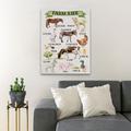 Trinx The Animals Such As Horse Sheep Donkey… - Farm Life Horse Sheep Donkey Eggs… - 1 Piece Rectangle Graphic Art Print On Wrapped Canvas Canvas | Wayfair
