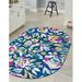 Blue/Indigo 94 x 0.5 in Area Rug - Andover Mills™ Holle Floral Navy Blue/Yellow/Purple/Pink Area Rug Polypropylene | 94 W x 0.5 D in | Wayfair