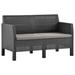 VidaXL 2-Seater Patio Sofa w/ Cushions Anthracite PP Rattan Wood in Brown/Gray | 29.9 H x 48 W x 25.6 D in | Wayfair 3067231