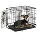 iCrate Double Door Folding Dog Crate, 18" L X 12" W X 14" H, XX-Small, Black