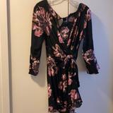 Free People Other | Floral Free People Romper | Color: Black/Pink | Size: S