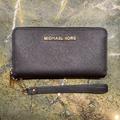 Michael Kors Bags | Black Michael Kors Saffiano Leather Wristlet | Color: Black/Gold | Size: 7"X3.75"