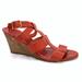 J. Crew Shoes | J. Crew Red Leather Strappy Wedge Sandals Sz 8 | Color: Red/Tan | Size: 8