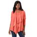 Plus Size Women's Flyaway Cardigan by Jessica London in Dusty Coral (Size M)