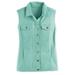 Blair Women's DenimEase™ Stretch Denim Vest - Green - M - Misses