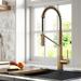 Kraus Oletto™ Commercial Style Pull-Down Single Handle Kitchen Faucet w/ Deck Plate, Ceramic | Wayfair KPF-2631BB