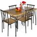 17 Stories 5-Piece Indoor Modern Metal Wood Rectangular Dining Table Furniture Set W/4 Chairs - Wood/Metal in Brown | 30 H in | Wayfair