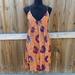 Free People Dresses | Free People Orange Floral Sleeveless Criss Cross Boho Strappy Dress | Color: Orange/Red | Size: L