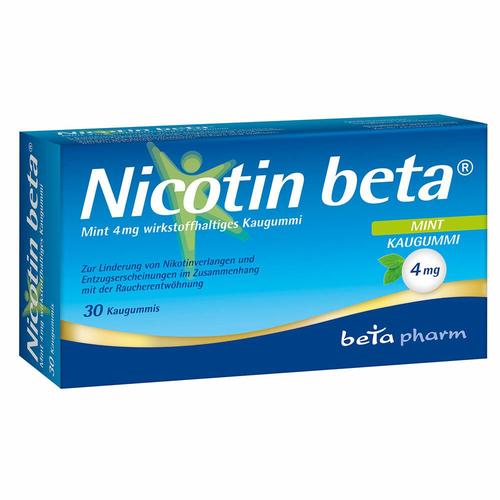 Nicotin beta Mint 4 mg wirkstoffhalt.Kaugummi 30 St Kaugummi