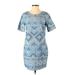 Old Navy Casual Dress - Shift: Blue Chevron Dresses - Women's Size X-Small