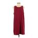 Tildon Casual Dress - Shift: Burgundy Solid Dresses - Women's Size Small