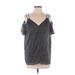 Ann Taylor LOFT Short Sleeve Blouse: Black Tops - Women's Size X-Small