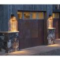 Longshore Tides Outdoor Porch Light Dusk To Dawn Exterior Wall Light Sconces Glass/Metal in Black | 17.24 H x 14.4 W x 7.7 D in | Wayfair