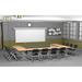 TeamWORK Tables 12 Person Training Meeting Seminar Tables w/ Modesty Panels & 12 Chairs Complete Set Wood/Steel in Brown/Gray | Wayfair 4849
