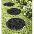 Lark Manor™ Alora Rubber Multi Functional-Garden Stepping Stone Mat, Round, Black Set of 3 - 14" X 14" Stone in Gray | Wayfair