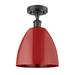 Innovations Lighting Bruno Marashlian Plymouth Dome 9 Inch 1 Light Semi Flush Mount - 516-1C-BK-MBD-9-GR-LED