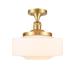 Innovations Lighting Bruno Marashlian Bridgeton 12 Inch 1 Light Semi Flush Mount - 517-1CH-AB-G694-12