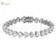 Wong – Bracelet en argent Sterling 925 pour femme bijou fin avec cœur en Moissanite pierres