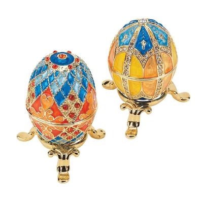 Design Toscano 'Georgievna & Nikolaevna' Romanov-style Collectible Hand-painted Enameled Eggs (Set of 2)