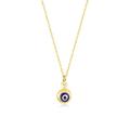 14k Solid Gold Blue Evil Eye Necklace | 14k Yellow Gold Hamsa Necklaces for Women | Teardrop, Round, Ball Pendant Necklace | Delicate Protection Jewelry | Gifts for Birthday, 18", Gold, not-applicable