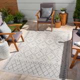 Maunawili 7'10" x 10'2" Outdoor Farmhouse Moroccan Blue/Gray/Navy/Oatmeal/Off White/Pale Blue/Taupe/Medium Gray Outdoor Area Rug - Hauteloom