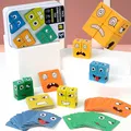 Jouets éducatifs pour enfants blocs de changement d'émotion Expressions Puzzles enfants Cube jeux