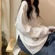 T-shirt manches longues pour femmes harajuku printemps automne solide simple surdimensionné