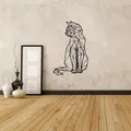 Autocollant mural en forme de chat géométrique stickers muraux en vinyle pour décoration de chambre