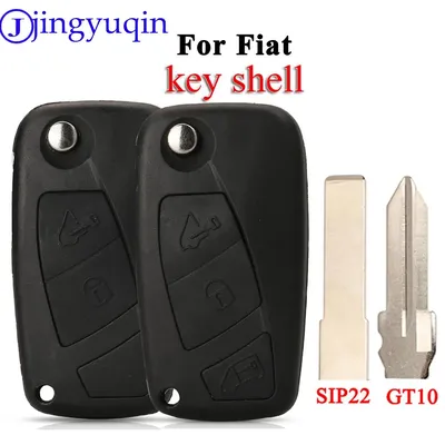 Jingyuqin-Coque de clé de voiture pliable à 2/3 boutons étui de remplacement pour Fiat Ducato