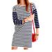 J. Crew Dresses | J.Crew Women's Colorblock Stripe Ponte Navy Ivory Cotton Tunic Dress Size Small | Color: Blue/Cream | Size: S