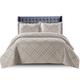 Quilted Bedspread Bed Throws for Room Decor - Quilted Fabric Embossed Striped Pattern Ruffle Design Reversible Quilt Bedspreads Coverlets with Hypoallergenic Pillow Cover (Super King, Ruffle Mink)