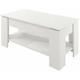 Table basse plateau relevable avec coffre 100x50x43,5 (52,3)cm Modèle Nicoleta Blanc Finition