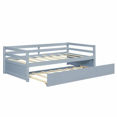 Costway Twin Size Trundle Platform Bed Frame with ...