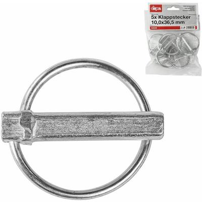 Dema - 5x Klappstecker Federstecker 10,0 x 36,5 mm Klappstift Klappsplint Splint Image