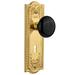 Nostalgic Warehouse Black Porcelain Solid Brass Passage Door Knob Set